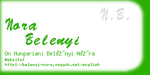 nora belenyi business card
